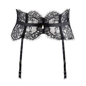 DITA VON TEESE porte-jarretelles 6 attaches en dentelle Perlez-Vous Noir - Taille XS