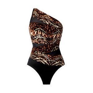 MIRACLESUIT maillot de bain 1 pièce gainant Jena sans armatures Tribal Tigress Marron/Noir - Taille 38