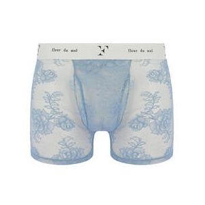 FLEUR DU MAL boxer homme en dentelle Core Bleu argent - Taille S