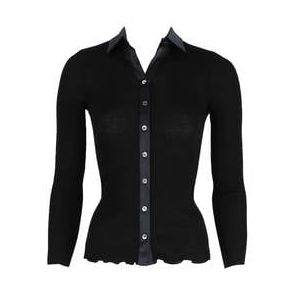 OSCALITO chemisier en laine et soie Cortina Noir - Taille 2