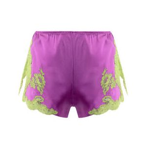 MARJOLAINE short Chrom&eacute;a en soie et dentelle Camelia Violet/Vert - Taille 36