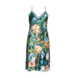 SAINTED SISTERS nuisette midi en soie Scarlett Bleu/Orange - Taille 36