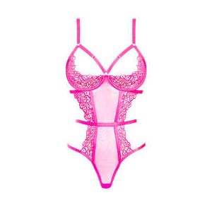 DITA VON TEESE body en dentelle Von Follies Madame X Rose - Taille XS