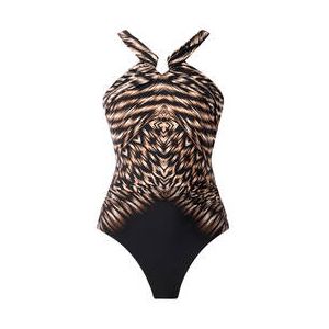 MIRACLESUIT maillot de bain 1 pièce gainant Aphrodite sans armatures Topkapi Marron/Noir - Taille 38