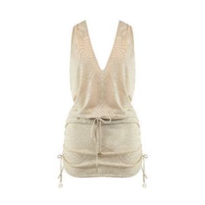 LULI FAMA robe de plage Beachwear Or/Beige - Taille S
