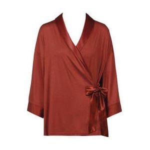 MEY kimono col satin&eacute; Alena Rouge coquelicot - Taille S