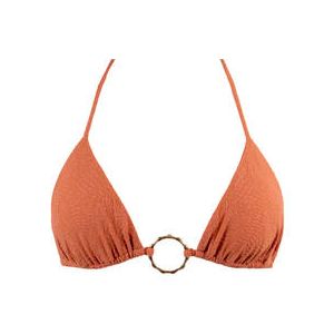 LULI FAMA haut de maillot de bain triangle Bamboo Sands Orange - Taille XS