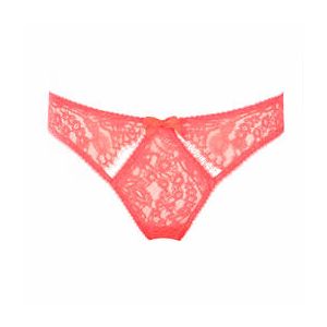 DITA VON TEESE culotte ouverte en dentelle Von Follies Seduca Corail - Taille XS
