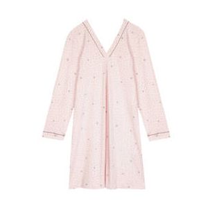 LE CHAT chemise de nuit en coton Cosy Rose/Gris - Taille 36