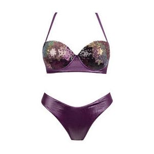 ACQUADICOCCO maillot de bain 2 pièces bandeau push-up Purple Foil Violet foncé - Taille S