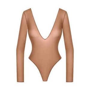 MAISON CLOSE body string manches longues French Kiss Light Caramel - Taille XS