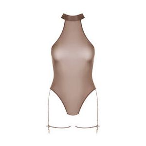 MAISON CLOSE body string porte-jarretelles French Kiss Light Moka - Taille XS