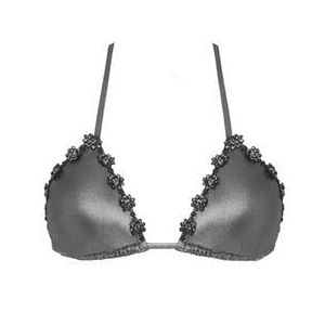 AGENT PROVOCATEUR haut de maillot de bain triangle Maiya Noir/Argent - Taille 2