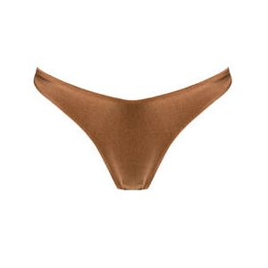 LULI FAMA bas de maillot de bain slip échancré Cosita Buena Marron - Taille XS