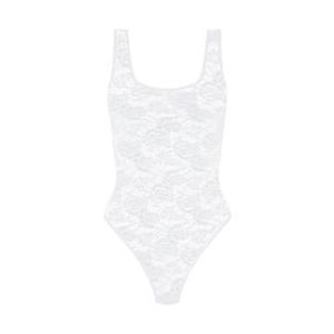 MAISON CLOSE body string en dentelle Flashback Blanc - Taille XS