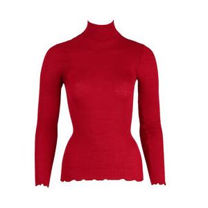 OSCALITO pull col cheminée en laine mérinos et soie Roma Rouge - Taille 2