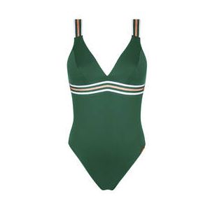 LISE CHARMEL maillot de bain 1 pi&egrave;ce sans armatures &Eacute;nergie Nautique Vert fonc&eacute; - Taille 85B