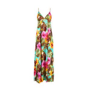 LULI FAMA robe de plage longue Visions of Paradise Bleu turquoise - Taille S