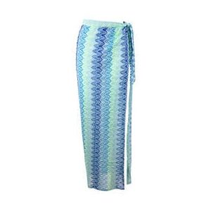 LULI FAMA jupe paréo de plage Seven Seas Bleu - Taille XS/S