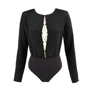 LIVY body string manches longues en soie Night Sky Noir - Taille S