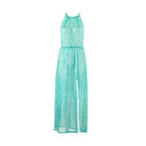 LULI FAMA robe de plage longue In the Groove Bleu turquoise - Taille XS