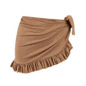 LULI FAMA jupe paréo de plage Beachwear Marron - Taille TU