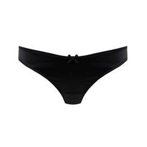 FLEUR DU MAL slip ouvert en soie Cage Luxe Noir - Taille XS