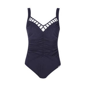 SUNFLAIR maillot de bain 1 pi&egrave;ce col V sans armatures Jersey Blanc/Bleu - Taille 40/B