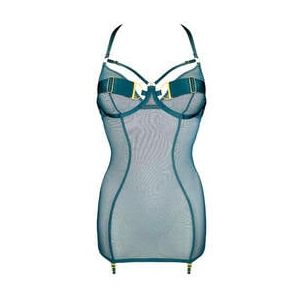 BORDELLE robe porte-jarretelles Nara Bleu canard - Taille S