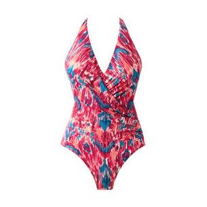 MIRACLESUIT maillot de bain 1 pi&egrave;ce gainant Wrapsody sans armatures Ikat Dorado Rose/Bleu - Taille 40