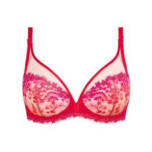 SIMONE P&Eacute;R&Egrave;LE soutien-gorge emboitant d&eacute;collet&eacute; plongeant Wish Rose/Rouge - Taille 85B