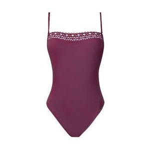 LISE CHARMEL maillot de bain 1 pièce bustier sans armatures Ajourage Couture Prune - Taille 1