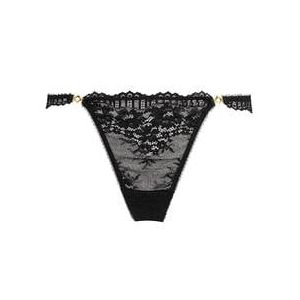 DITA VON TEESE string en dentelle Floradora Noir - Taille XS