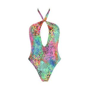 LULI FAMA maillot de bain 1 pièce échancré sans armatures Miami Mystique Multicolore - Taille S