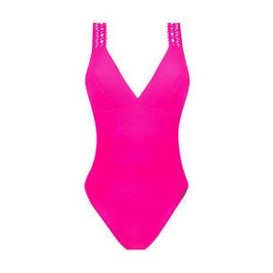LISE CHARMEL maillot de bain 1 pi&egrave;ce sans armatures Ajourage Couture Fuchsia - Taille 85C