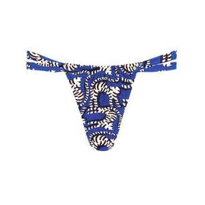 PAIN DE SUCRE bas de maillot de bain tanga coulissant Pona Gotcha Blanc/Bleu - Taille XS