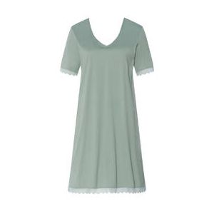 HANRO chemise de nuit manches courtes en coton Inaya Vert eucalyptus - Taille XS