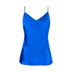 MARJOLAINE caraco en soie Soie Unie Bleu électrique - Taille 36