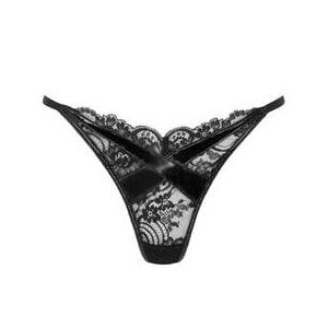 AGENT PROVOCATEUR string en dentelle Vicki Noir - Taille 1