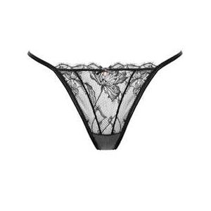 PRELUDE string ficelle en dentelle Pearl Noir - Taille S