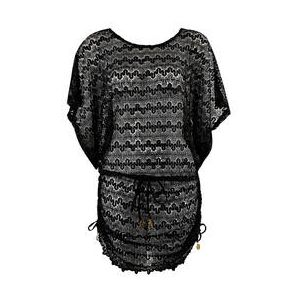 LULI FAMA tunique de plage Midnight Currents Noir/Or - Taille XS