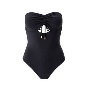 MELISSA ODABASH maillot de bain 1 pièce bustier Lucca sans armatures Lunar Eclipse Noir - Taille 36