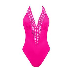 LISE CHARMEL maillot de bain 1 pi&egrave;ce decollet&eacute; sans armatures Ajourage Couture Fuchsia - Taille 1