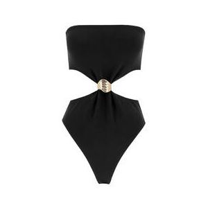 LIVY maillot de bain 1 pièce trikini sans armatures Blackrocks Noir/Or - Taille S