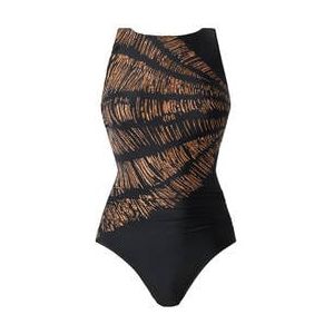 MIRACLESUIT maillot de bain 1 pi&egrave;ce gainant Regatta sans armatures Costa d'Oro Noir/Bronze - Taille 40