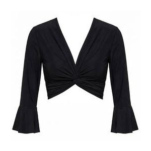 PAIN DE SUCRE crop top cache-coeur Lizz Sensitive Uni Life R&eacute;sille Noir - Taille XS