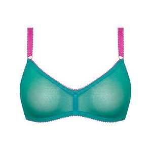 DORA LARSEN soutien-gorge sans armatures Jean Clean Bleu Turquoise/Rose - Taille 85 B/C