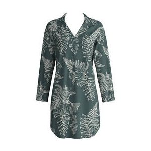CALIDA chemise de nuit en coton et modal Favourites Botanic Vert &eacute;meraude - Taille 38/40