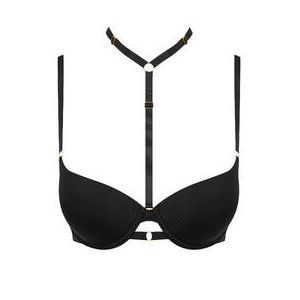 MAISON CLOSE soutien-gorge push-up harnais Tapage Nocturne Noir - Taille 85B