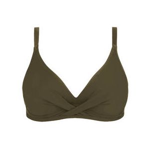 ANTIGEL haut de maillot de bain triangle bonnets profonds La Chiquissima Kaki - Taille 90C